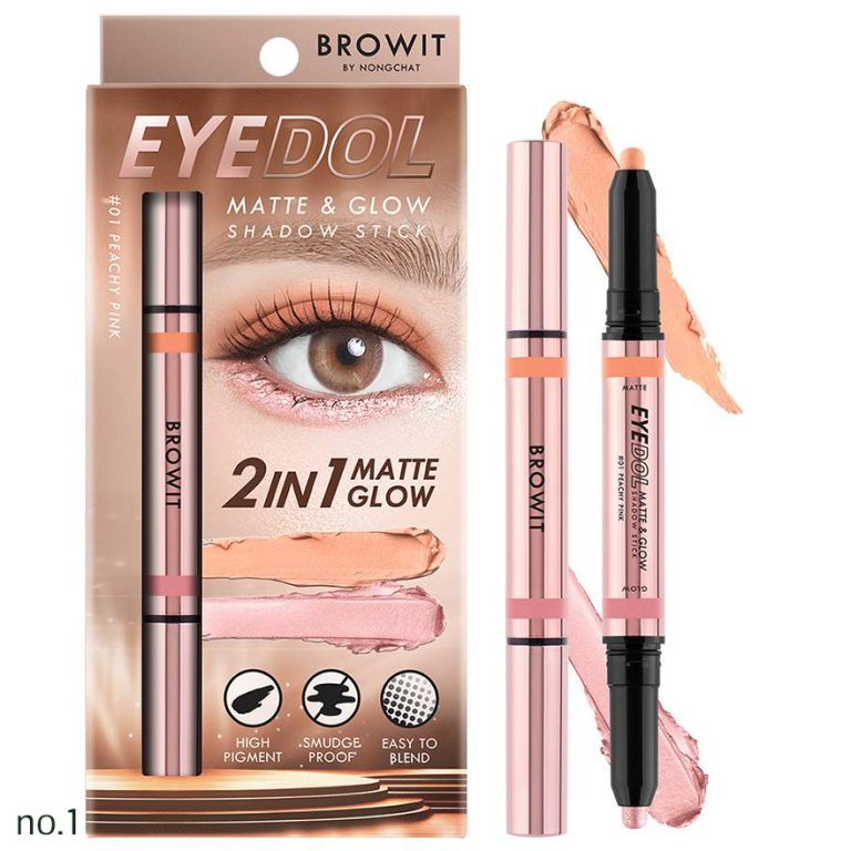 Browit eyedol matte&glow shadow stick - NO.1 Peachy pink