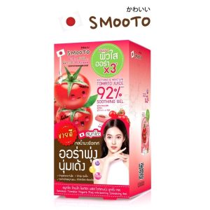 Smooto tomato yogurt plus whitening soothing gel. สมูทโตะ โทเมโท โยเกิร์ต เจลมะเขือเทศ 50gx6pcs