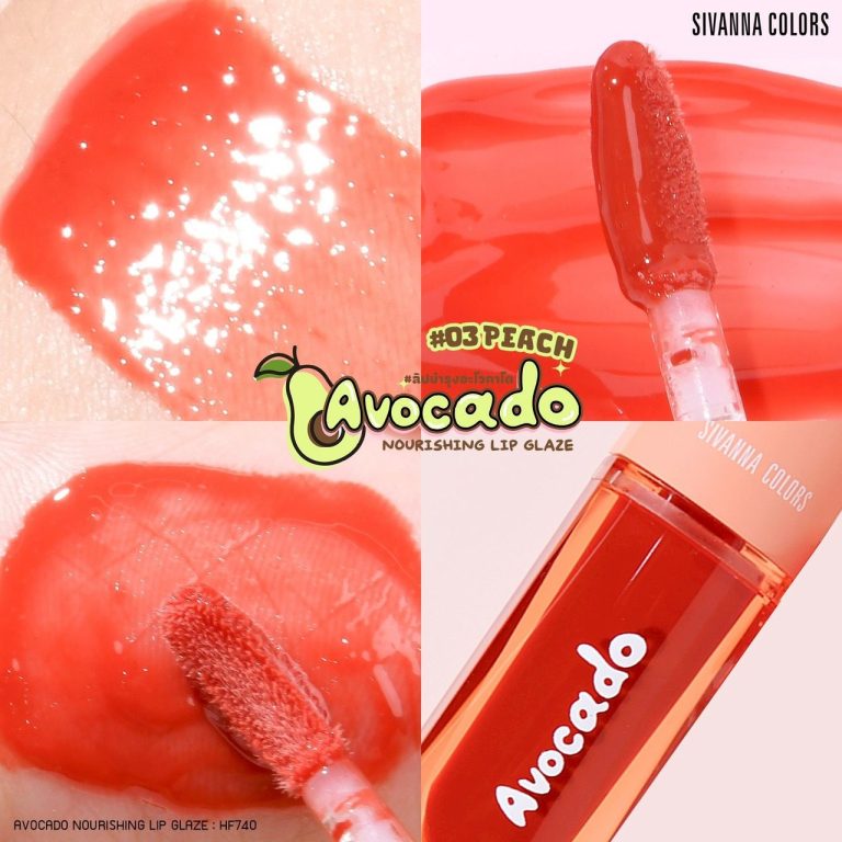HF740 Sivanna colors avocado nouritshing lip glaze ซีเวนน่า คัลเลอร์ส ลิปกลอส 3.4g. - 03.Peach