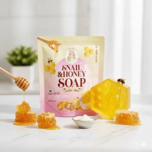 Pretty girl snail&honey soap facial soapพริตตี้ เกิร์ล สเนล แอนด์ ฮันนี่ โซพ 60g