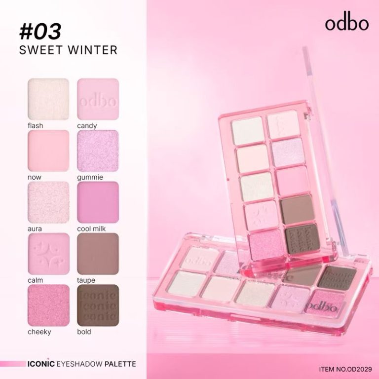 OD2029 odbo iconic eyeshadow palette โอดีบีโด ไอโคนิค อายแชโดว์ 7g. - 03.Sweet winter