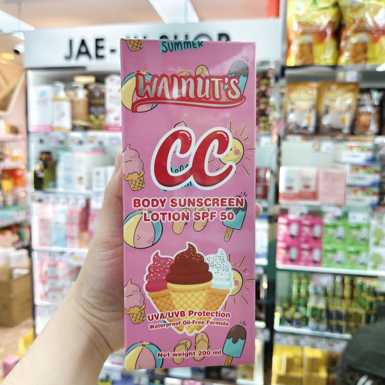 Walnut's cc body sunscreen lotion วอลนัท ซีซี บอดี้ ซันสกรีน โลชั่น 200ml. - กล่องชมพู
