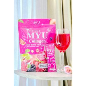 MYU collagen mix berry vit c plus มายยู คอลลาเจน มิกซ์เบอร์รี่ วิตซี พลัส ผลิตภัณฑ์เสริมอาหาร 12gx10pcs