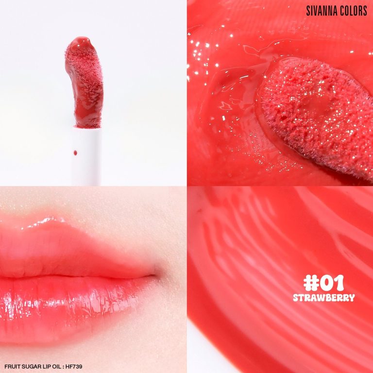 HF739 Sivanna colors fruit sugar lip oil ซีเวนน่า คัลเลอร์ส ฟรุ๊ต ซูก้าร์ ลิป ออยล์ 6.7g - 01.Strawberry