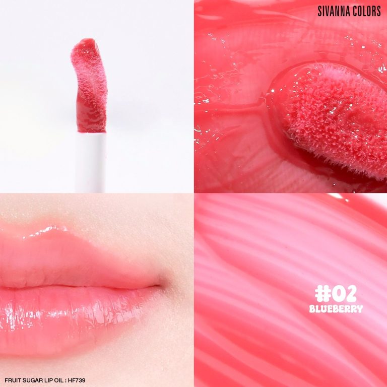 HF739 Sivanna colors fruit sugar lip oil ซีเวนน่า คัลเลอร์ส ฟรุ๊ต ซูก้าร์ ลิป ออยล์ 6.7g - 02.Blueberry