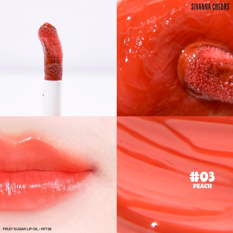 HF739 Sivanna colors fruit sugar lip oil ซีเวนน่า คัลเลอร์ส ฟรุ๊ต ซูก้าร์ ลิป ออยล์ 6.7g - 03.Peach