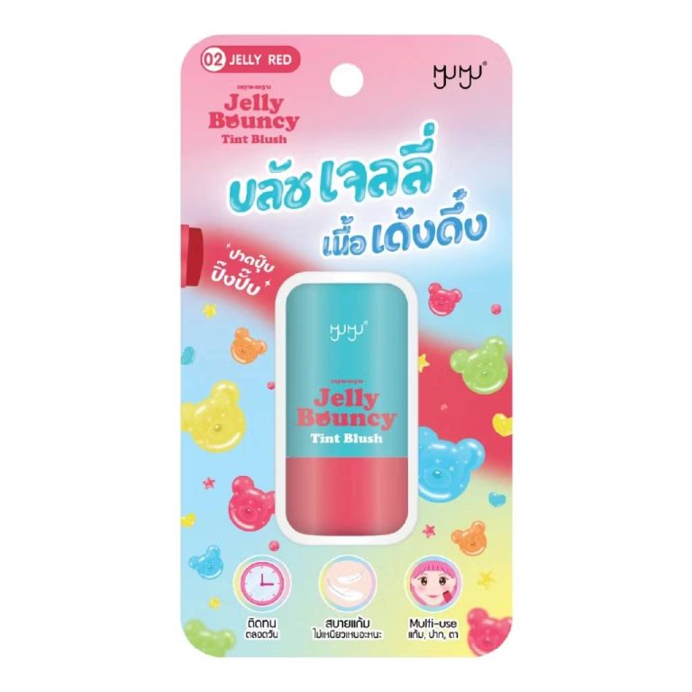 MYU MYU jelly bouncy tint blush มิว-มิว เจลลี่ เบาซ์ซี่  ทิ้นท์ บลัช 6.5g - 02. jelly red