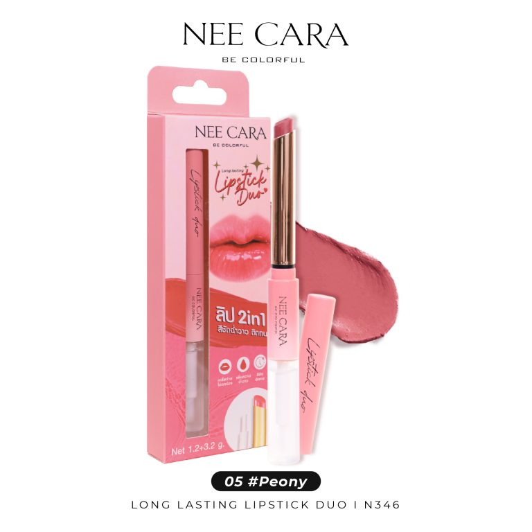 Nee cara long lasting lipstick duo 2in1 - NO.5Peony