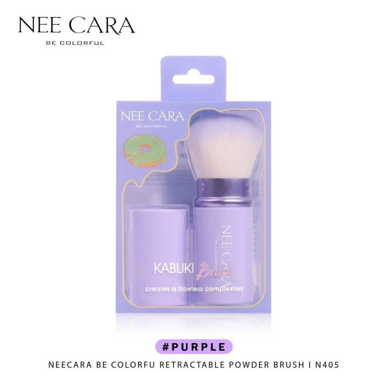 Nee cara retractable powder brush นีคาร่า คัลเลอร์ฟูล แปรงปัดแก้ม - 02.สีม่วง