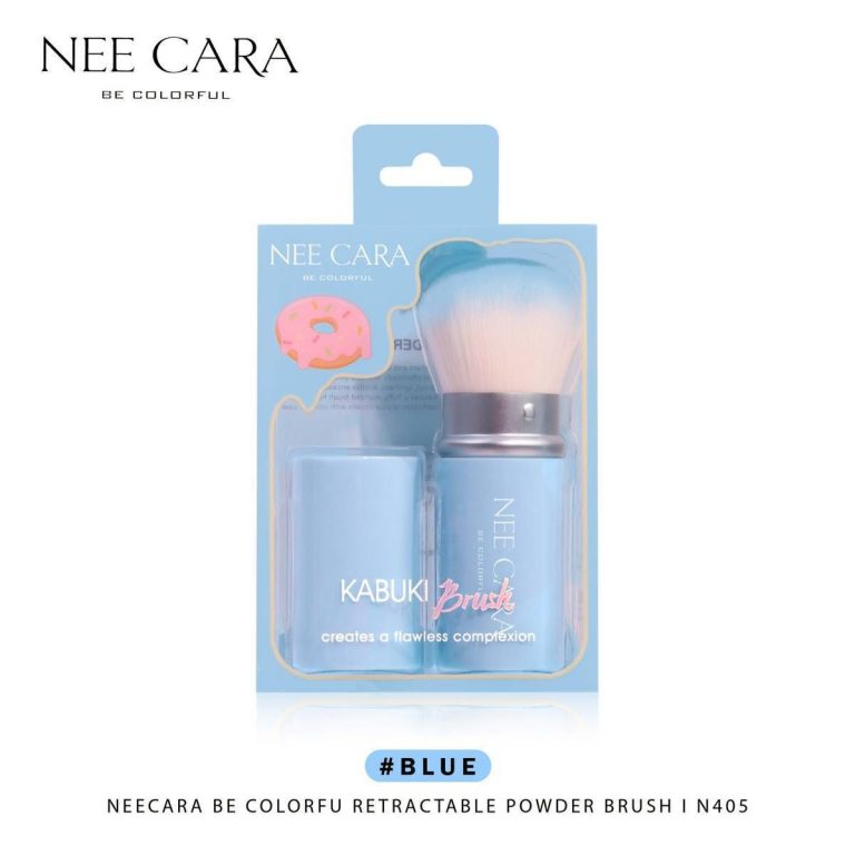 Nee cara retractable powder brush นีคาร่า คัลเลอร์ฟูล แปรงปัดแก้ม - 04.สีฟ้า