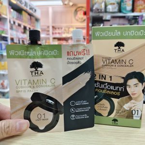 THA vitamin c cushion&concealer spf 15 pa+++ ฑาบายน้องฉัตร วิตามิน ซี คุชชั่น แอนด์ คอนซิลเลอร์ 7g+2g x6pcs