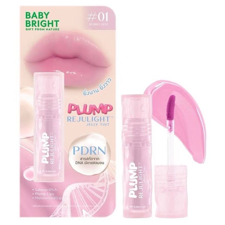 Baby Bright plump rejulight lelly tint  bubble gum เบบี้ไบร์ท พลัมพ์รีจูไลท์เจลลี่ทิ้นท์#บับเบิ้ลกัม 3g. - 01.BUBBLE GUM