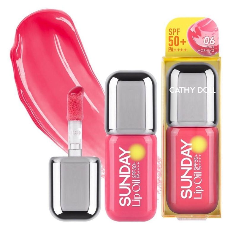 Cathy doll sunday lip oil spf50+pa++++ เคที่ดอลล์ ซันเดย์ลิปออยส์ เอสพีเอฟ50+พีเอ++++ 3.5g. - 06.PINK MORNING
