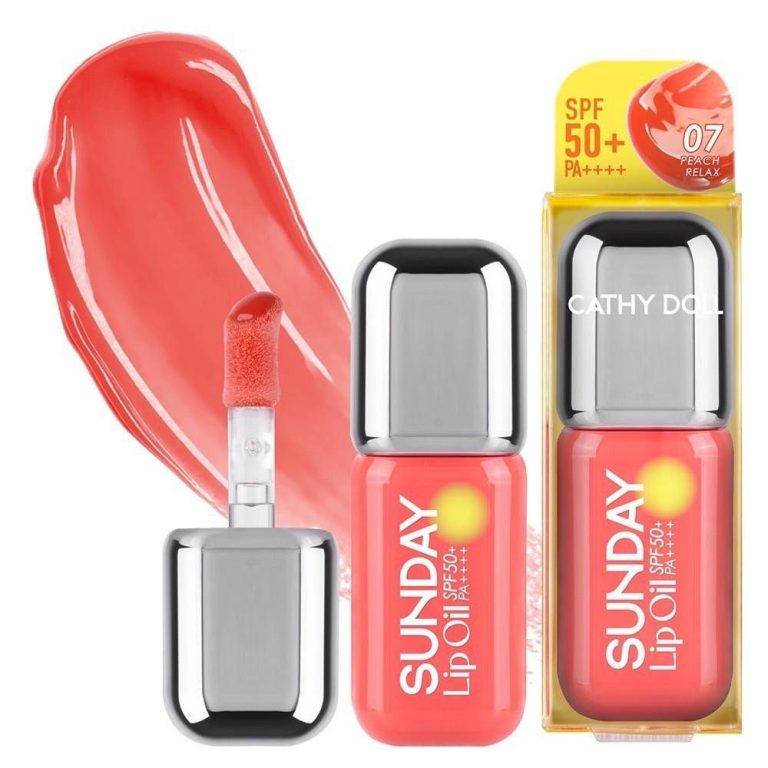 Cathy doll sunday lip oil spf50+pa++++ เคที่ดอลล์ ซันเดย์ลิปออยส์ เอสพีเอฟ50+พีเอ++++ 3.5g. - 07.PEACH RELAX