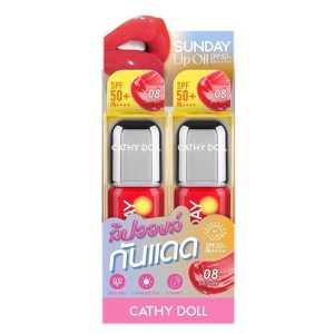 Cathy doll sunday lip oil spf50+pa++++ เคที่ดอลล์ ซันเดย์ลิปออยส์ เอสพีเอฟ50+พีเอ++++ 3.5g.