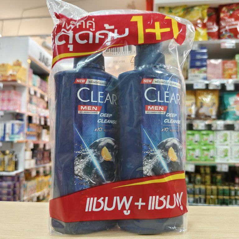 Clear men deep cleanse x10 shampoo เคลียร์ เมน แชมพู1แถม1 370gx2pcs - ชาร์โคล+ส้ม