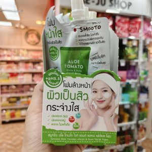 Smooto aloe tomato white& acne facial foam สมูทโตะ อโล โทเมโท ไวท์ แอนด์ แอคเน่ เฟเชี่ยล โฟม 30gx6pcs