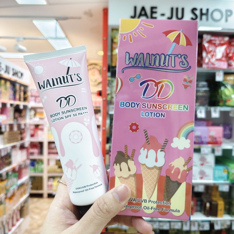 Walnut's DD body sunscreen lotion วอลนัท ดีดี บอดี้ ซันสกรีน โลชั่น 135g - กล่องชมพู