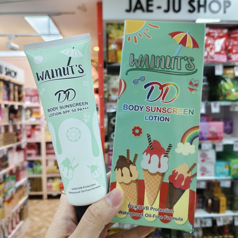 Walnut's DD body sunscreen lotion วอลนัท ดีดี บอดี้ ซันสกรีน โลชั่น 135g - กล่องเขียว