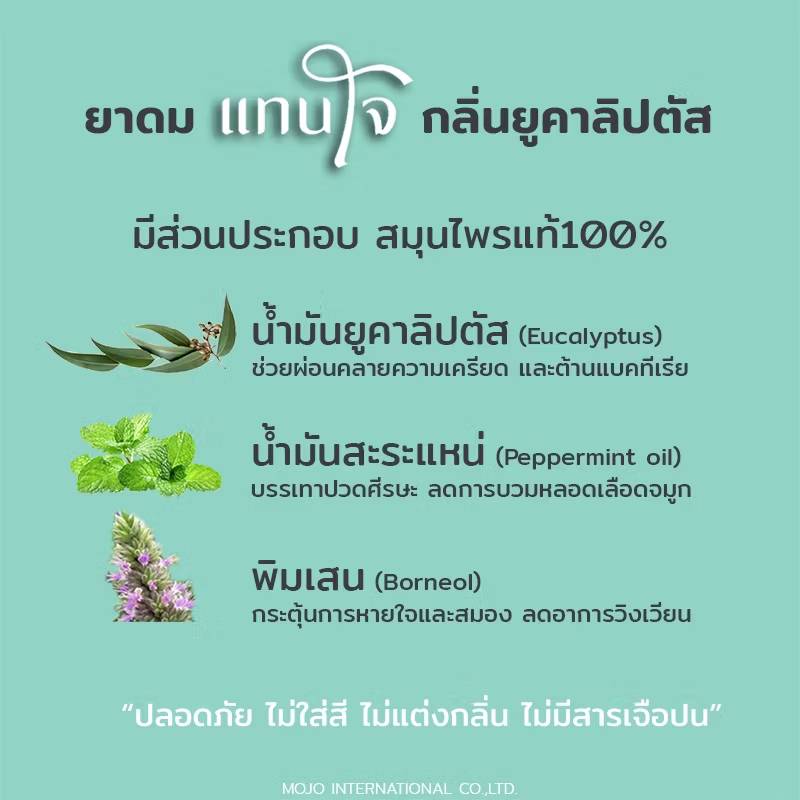 TAN jai brand inhaller eucalyptus scent ยาดมตราแทนใจ กลิ่นยูคาลิปตัส pack12x5g - Image 6