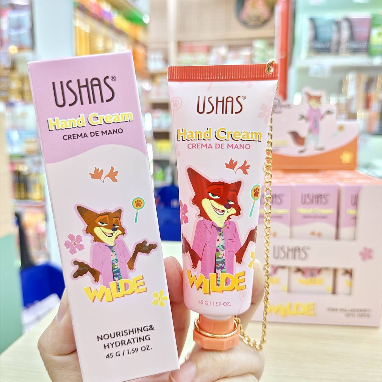 ushas hand cream crema de mano ยูสซาส แฮนด์ครีม สีชมพู 45g - Image 5