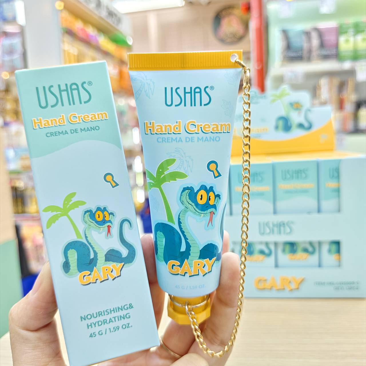 ushas hand cream crema de mano ยูสซาส แฮนด์ครีม สีฟ้า 45g - Image 2