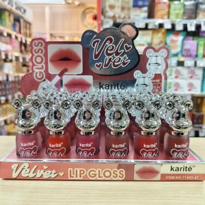 NO.71463-47 Karite velvet lip gloss ลิปกลอสหัวหมี 24pcs