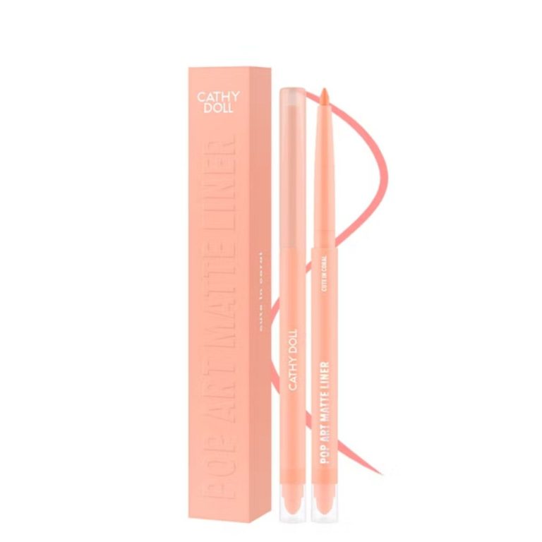 Cathy doll pop art matte liner เคที่ดอลล์ ป๊อปอาร์ทแมทท์ไลเนอร์  0.25g - 01.cute in coral