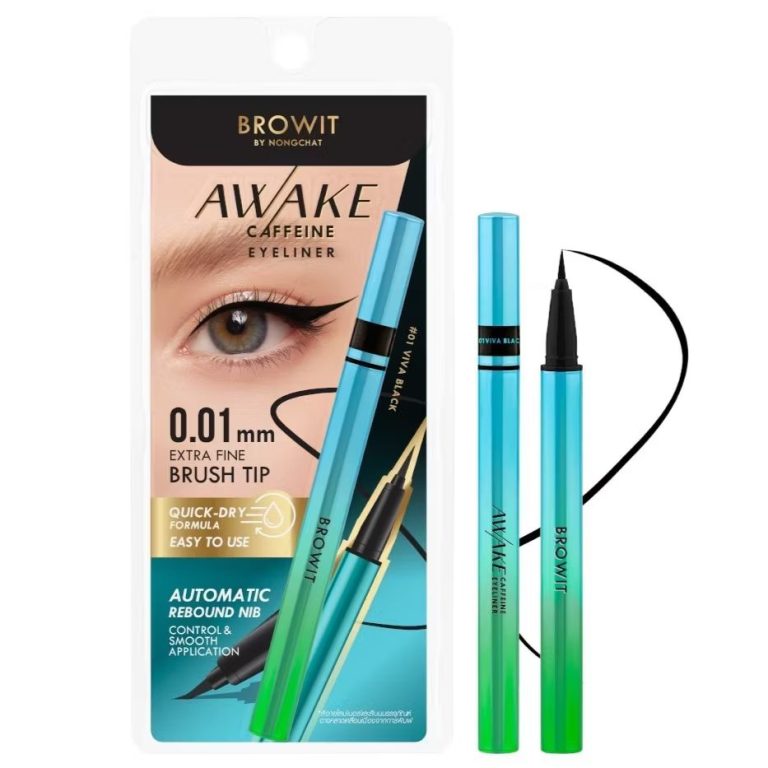 Browit awake caffeine eyeliner  บราวอิท อะเวคคาเฟอีนอายไลน์เนอร์  0.5ml. - 01.viva black