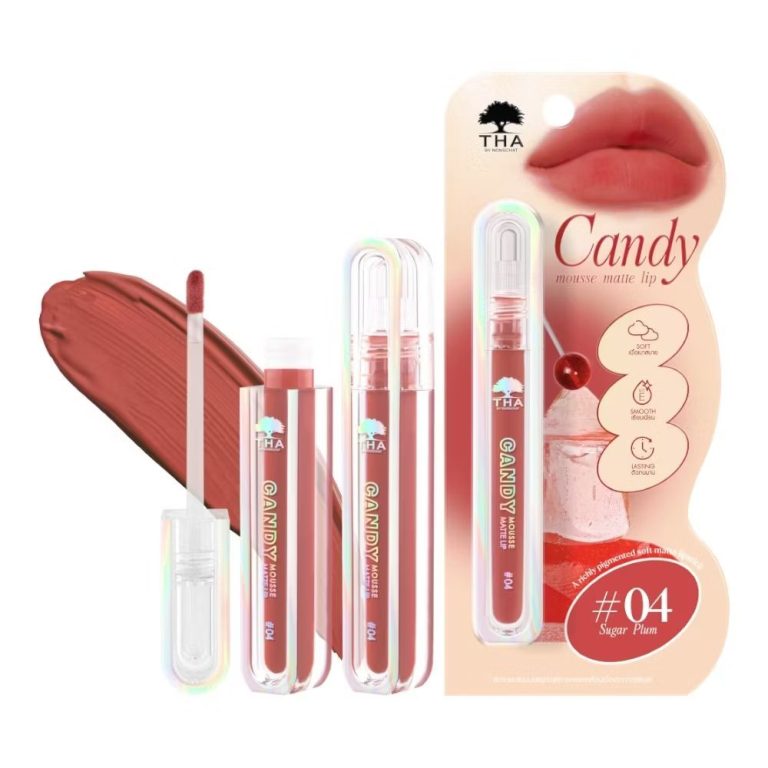 THA candy mousse matte lip ฑาบายน้องฉัตร แคนดี้มูสแมทท์ลิป  2.5g. - 04.Sugar plum