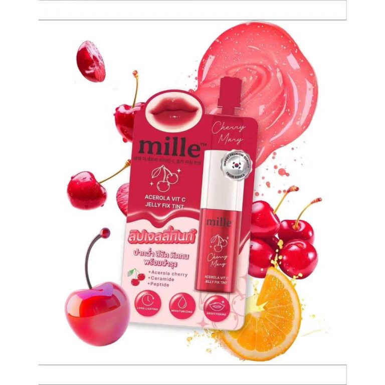 Mille acerola vit c jelly fix tint มิลเล่ อะเชโรลา วิต ซี เจลลี่ ฟิกซ์ ทิ้นท์ 3gx6pcs. - 01. cherry mary