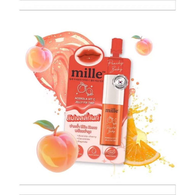 Mille acerola vit c jelly fix tint มิลเล่ อะเชโรลา วิต ซี เจลลี่ ฟิกซ์ ทิ้นท์ 3gx6pcs. - 03.peachy baby