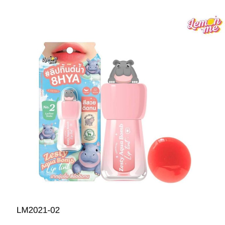 LM2021 Lemon me zesty aqua bomb lip tint# apple soda เลม่อน มี เซสตี้ ลิป ทิ้นต์ 2.6g - 02.Lychee soda