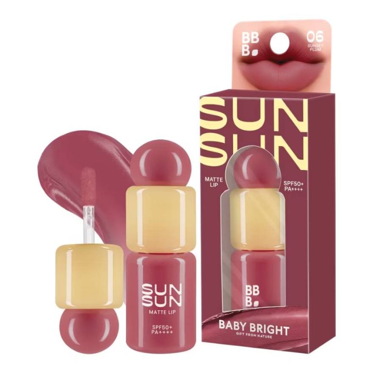 Baby bright sunsun matte lip เบบี้ไบร์ท ซันซันแมทท์ลิป spf50+pa++++ - 06. sunset plum