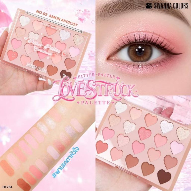 HF764 Sivanna colors pitter-patter lovestruck ซีเวนน่า คัลเลอร์ส พิตเตอร์-แพทเทอร์ เลิฟสตรัค พาเลท1x20g - 02. AMOR APRICOT