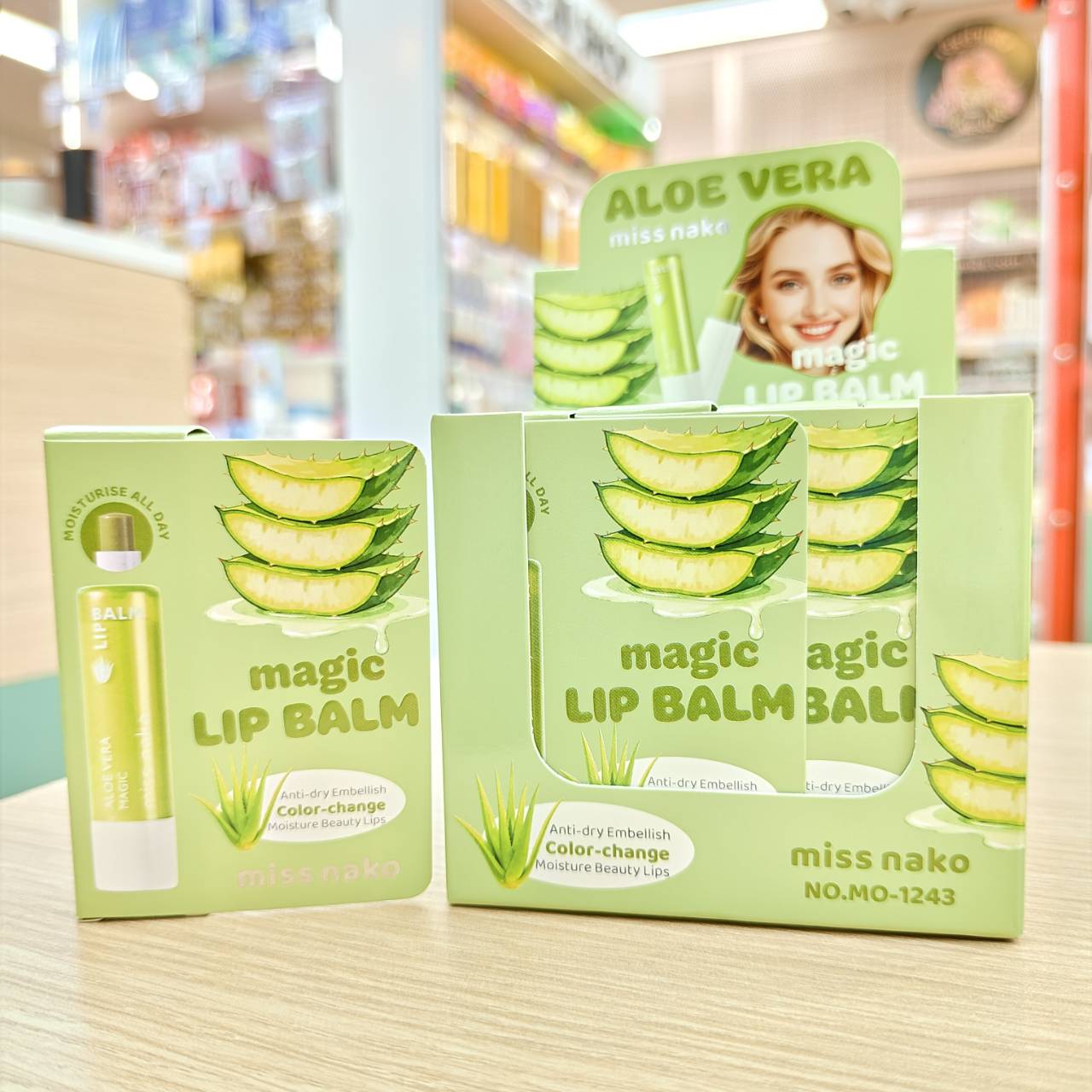 MO-1243 Miss nako aloe vera magic lip balm มิส นาโกะ เมจิ ลิปบาล์ม 4.4g - Image 3