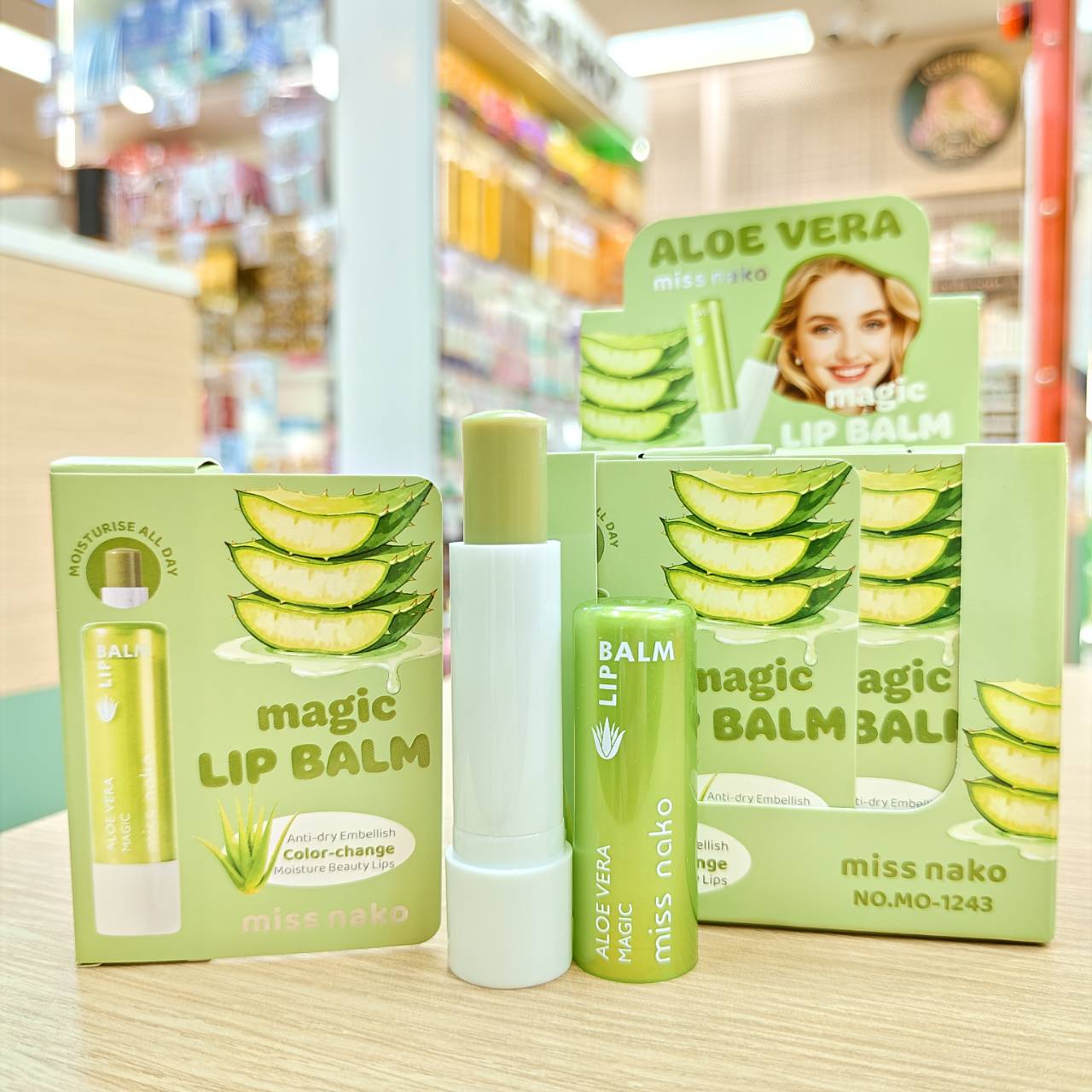 MO-1243 Miss nako aloe vera magic lip balm มิส นาโกะ เมจิ ลิปบาล์ม 4.4g - Image 4
