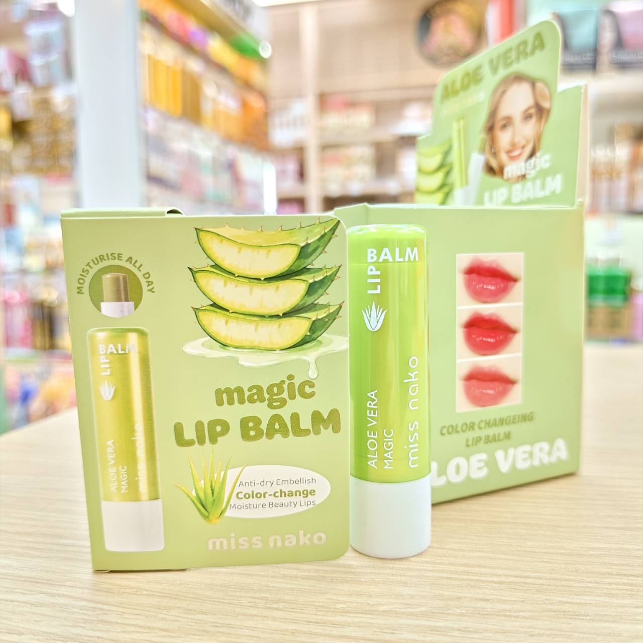 MO-1243 Miss nako aloe vera magic lip balm มิส นาโกะ เมจิ ลิปบาล์ม 4.4g - Image 5