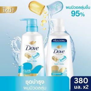 Dove micellar โดฟ ไมโซล่า แชมพู+ครีมนวดสีฟ้า 380ml.+380ml.