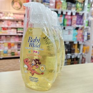 Babi mild special collection organic head&body baby bath เบบี้มายด์ แฮปปี้ ซันชายน์ ออร์แกนิก เฮด & บอดี้ เบบี้ บาธ 380มล.*3ชิ้น