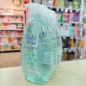 Babi mild bioganik organic head&body baby bath เบบี้มายด์ ไบโอแกนิก ออร์แกนิก เฮด&บอดี้ เบบี้ บาธ สีเขียว 380mlx3pcs