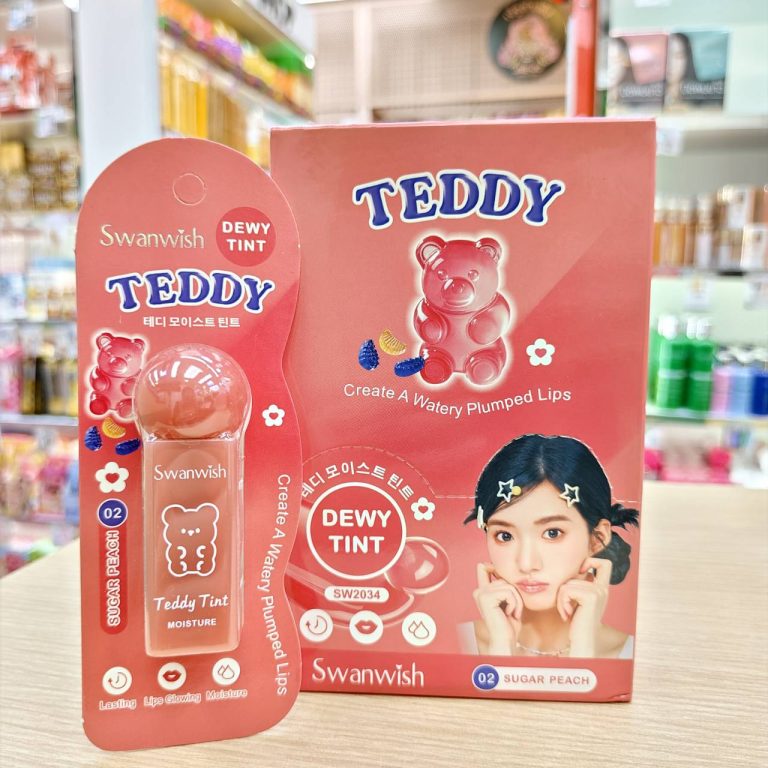 CX-YJ-SW2034 Swanwish dewy tint teddy lip สวอนวิช เท็ดดี้ ทิ้น 3.5ml - 02. sugar peach