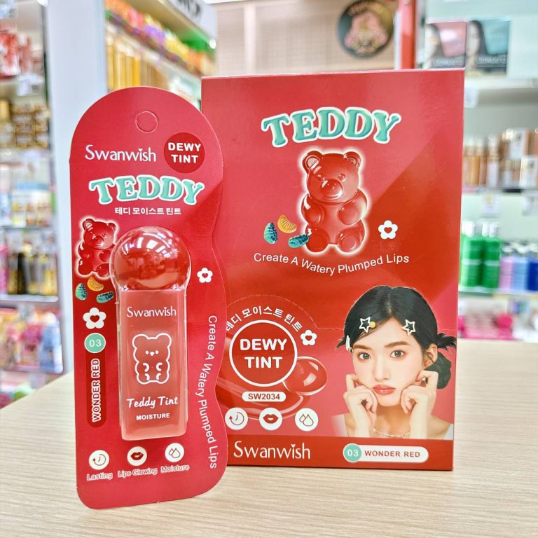 CX-YJ-SW2034 Swanwish dewy tint teddy lip สวอนวิช เท็ดดี้ ทิ้น 3.5ml - 03. wonder red
