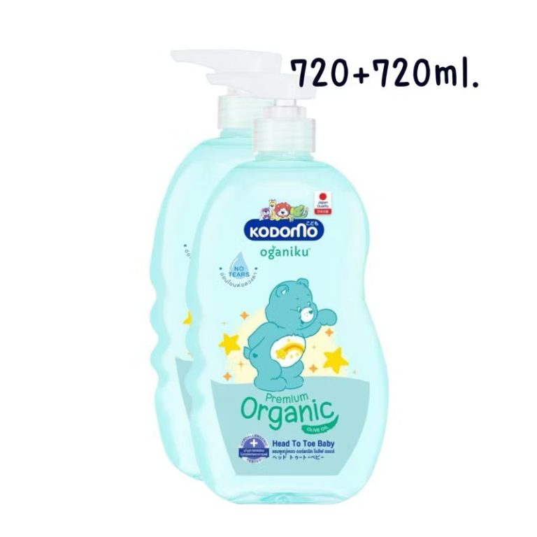 Kodomo organic head to toe baby โคโดโม ครีมอาบน้ำ 800mlx2pcs - ฟ้า