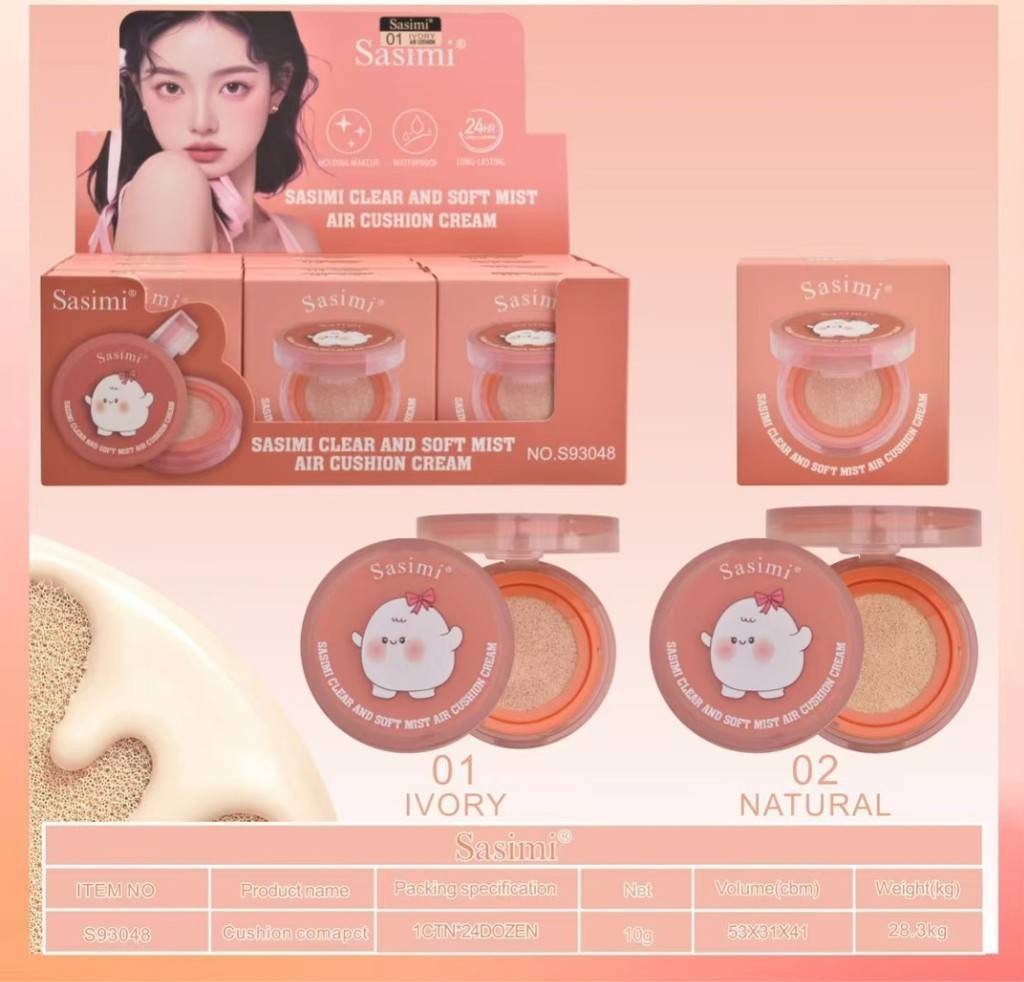 NO.S93048 Sasimi clear and soft mist air cushion cream ซาซิมิ เคลียร์ แอนด์ ซอฟท์ มิสท์ แอร์ คูชชั่น 10g