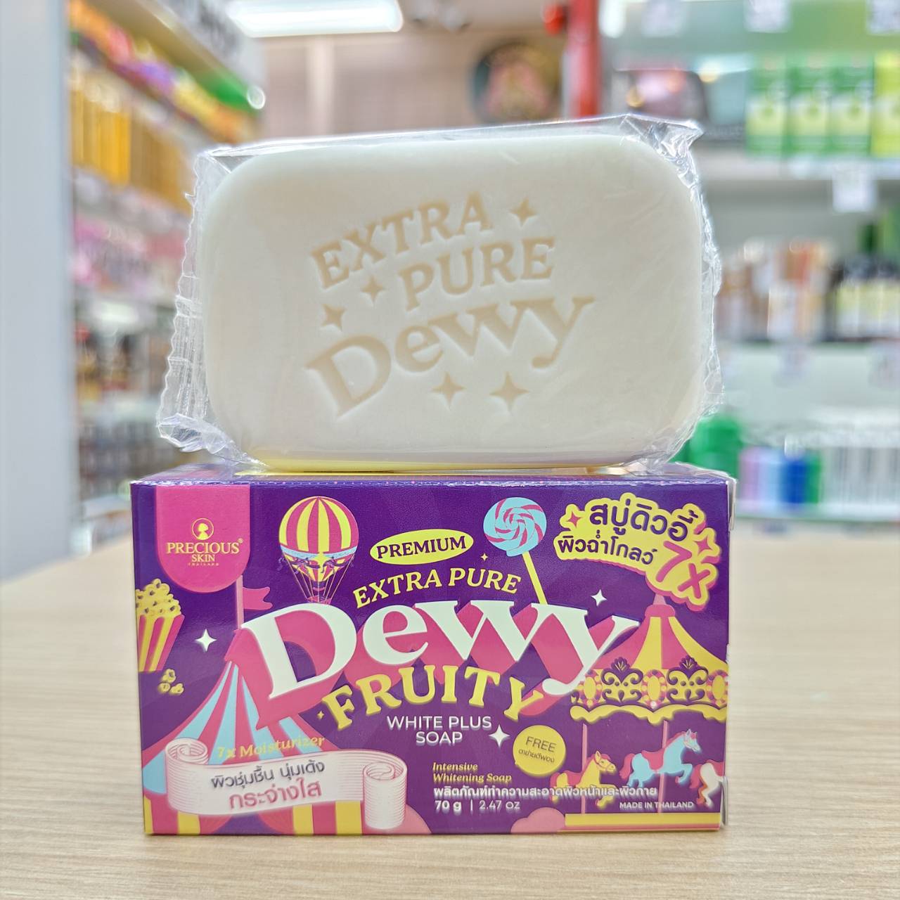 premium extra pure dewy fruity soap พรีเมี่ยม เอ็กซ์ตร้า เพียว ดิวอี้ ฟรุตตี้ ไวท์ พลีส โซป 70g - Image 5