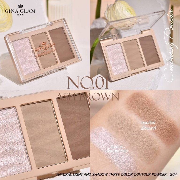 GINA GLAM Natural Light and Shadow Three Colors Contour Powder - 01