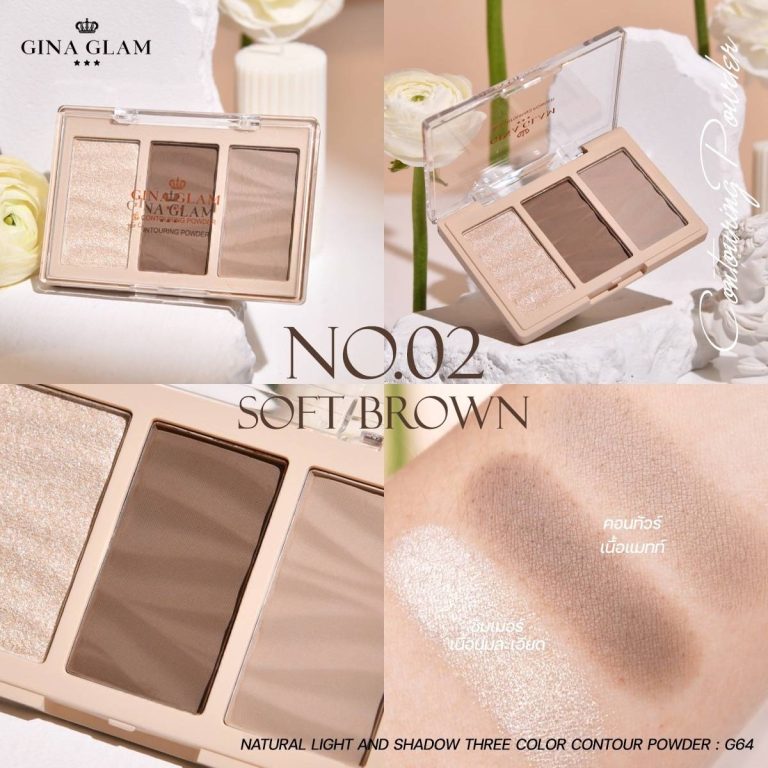 GINA GLAM Natural Light and Shadow Three Colors Contour Powder - 02
