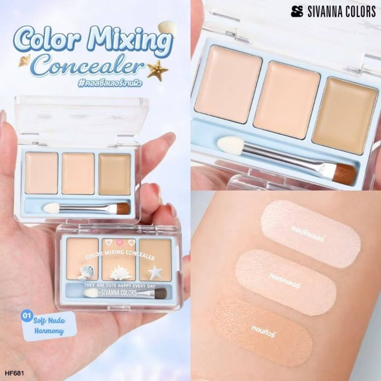 HF681-01 Sivanna color mixing concealer ซีเวนน่า คัลเลอร์ส มิกซ์ซิ่ง คอลซีลเลอร์ 1.3x3g - 01. soft nude harmony