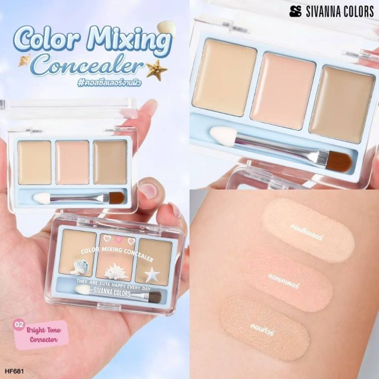 HF681-01 Sivanna color mixing concealer ซีเวนน่า คัลเลอร์ส มิกซ์ซิ่ง คอลซีลเลอร์ 1.3x3g - 02. bright tone corrector